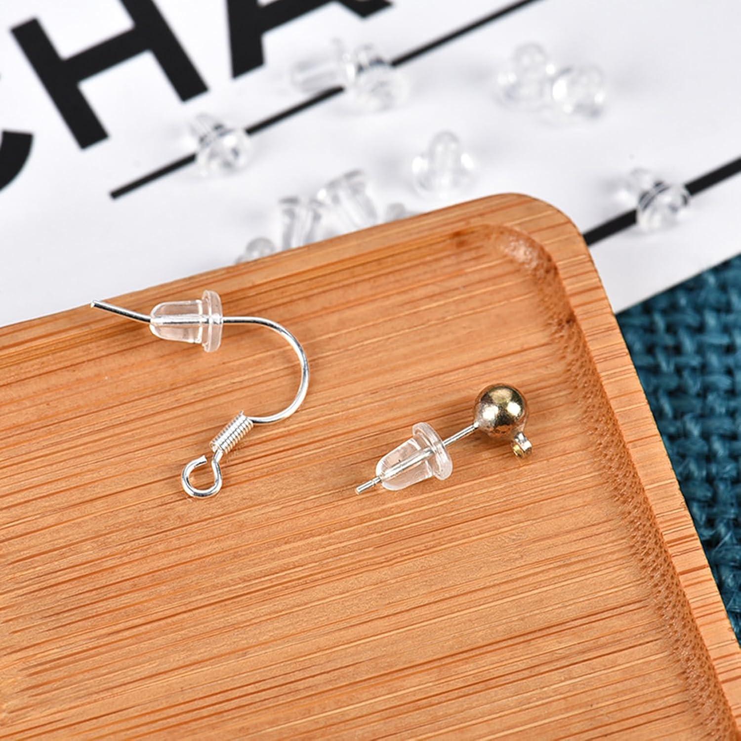 200 Soportes de Silicona para Pendientes QkonkgnS - 3mm y 4mm