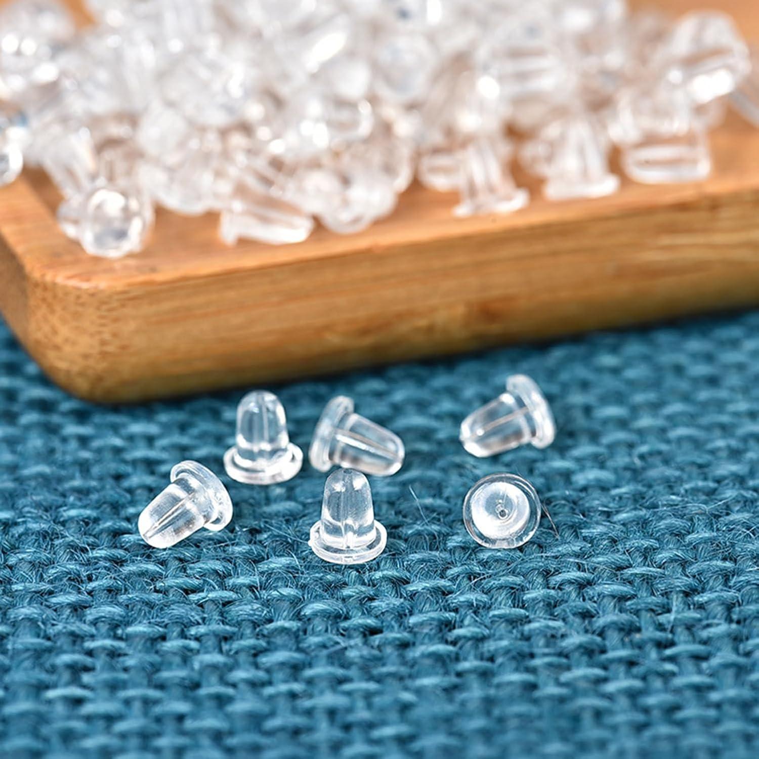 200 Soportes de Silicona para Pendientes QkonkgnS - 3mm y 4mm