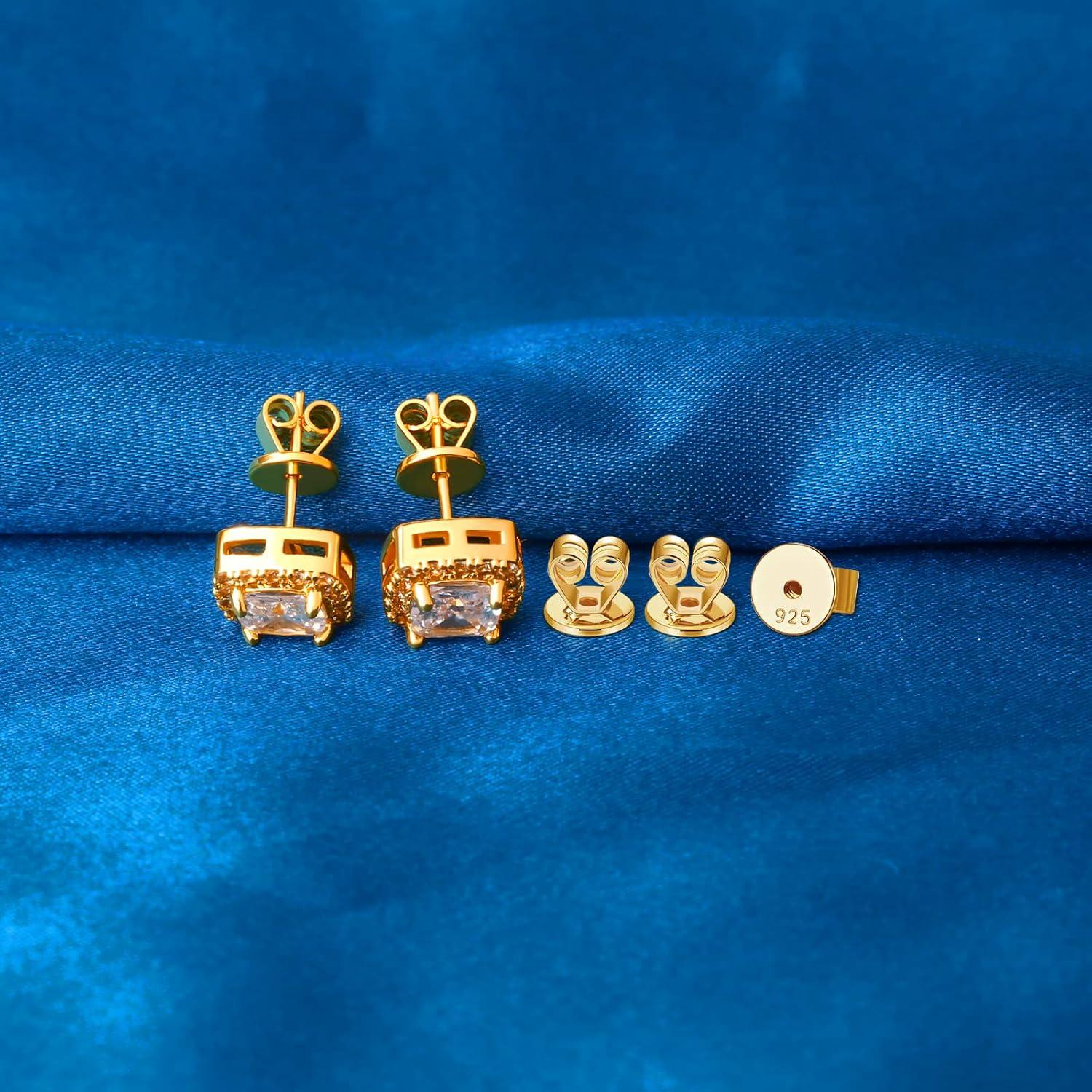 Earring Backs for Studs,18K Gold Ear Backs for Earrings 925 Silver Plated Earring Backs Replacements for Studs/Droopy Ears（6 Pairs）