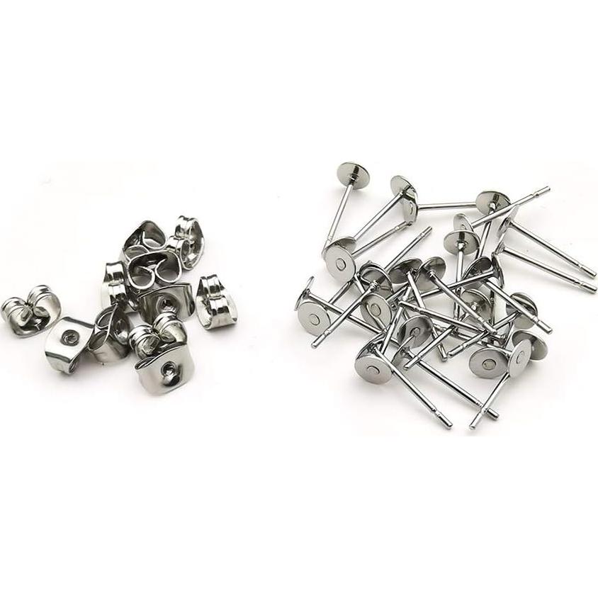 400 Piezas Pendientes Hipoalergénicos Youdiyla Acero Inoxidable 4mm