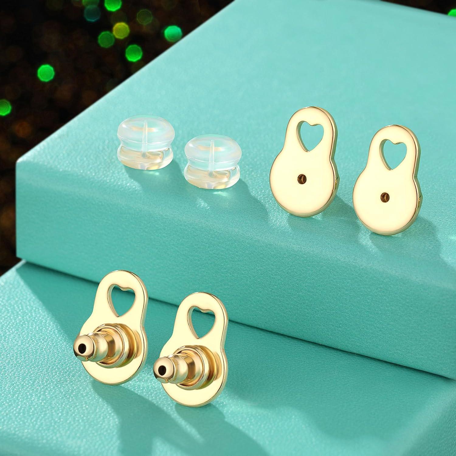 Soportes para Pendientes Hazifes 6 Pcs Dorados con Bloqueo