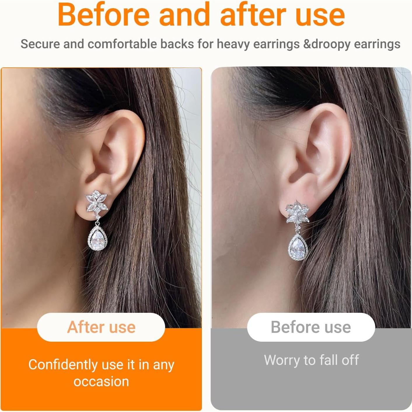 Soportes para Pendientes Hazifes 6 Pcs Dorados con Bloqueo