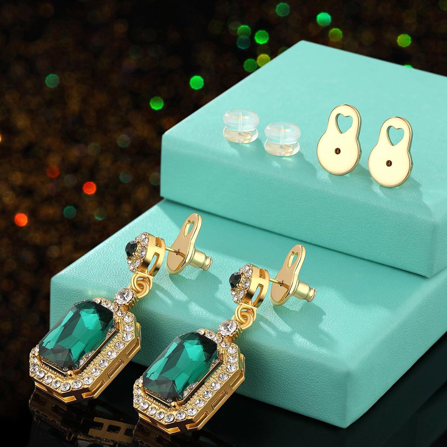 Soportes para Pendientes Hazifes 6 Pcs Dorados con Bloqueo