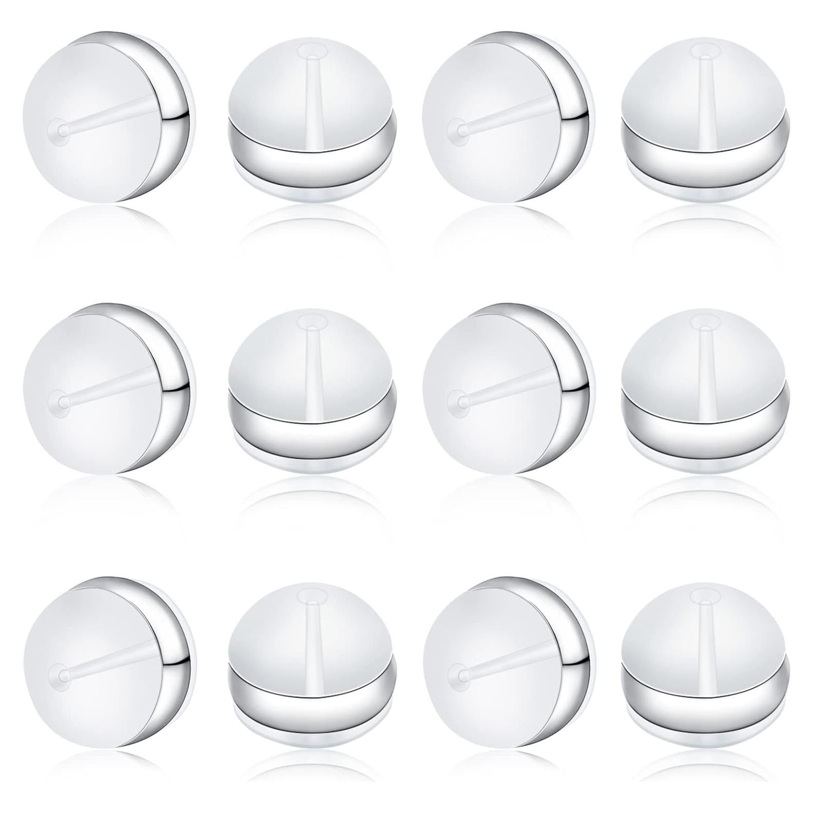 Tapones de goma transparente KMEOSCH para pendientes - 12 Pcs