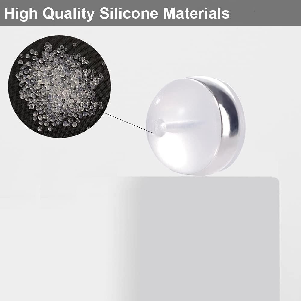 Tapones de goma transparente KMEOSCH para pendientes - 12 Pcs