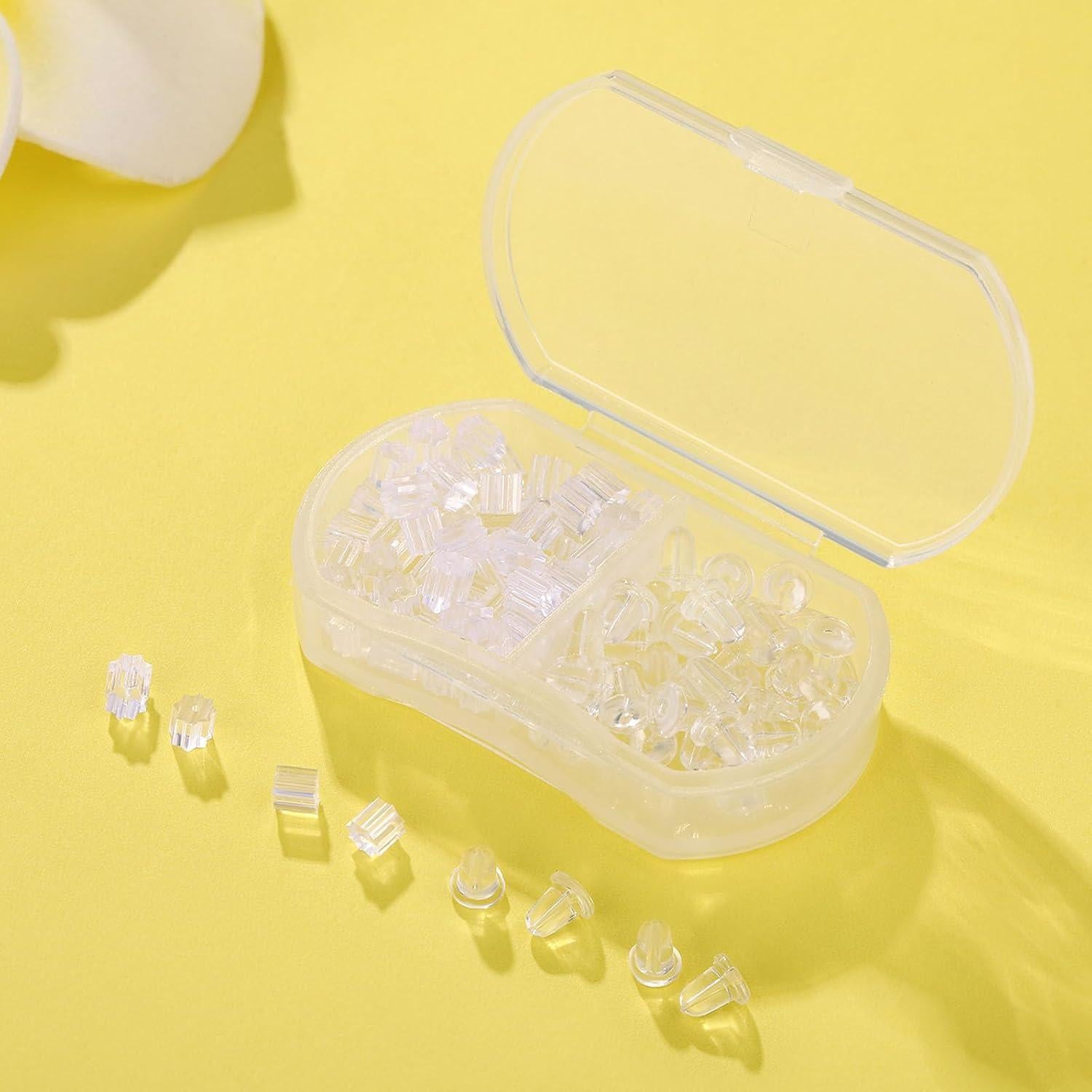 Respaldos de Aretes de Silicona Kerryjewl 100 Pcs Hipoalergénicos