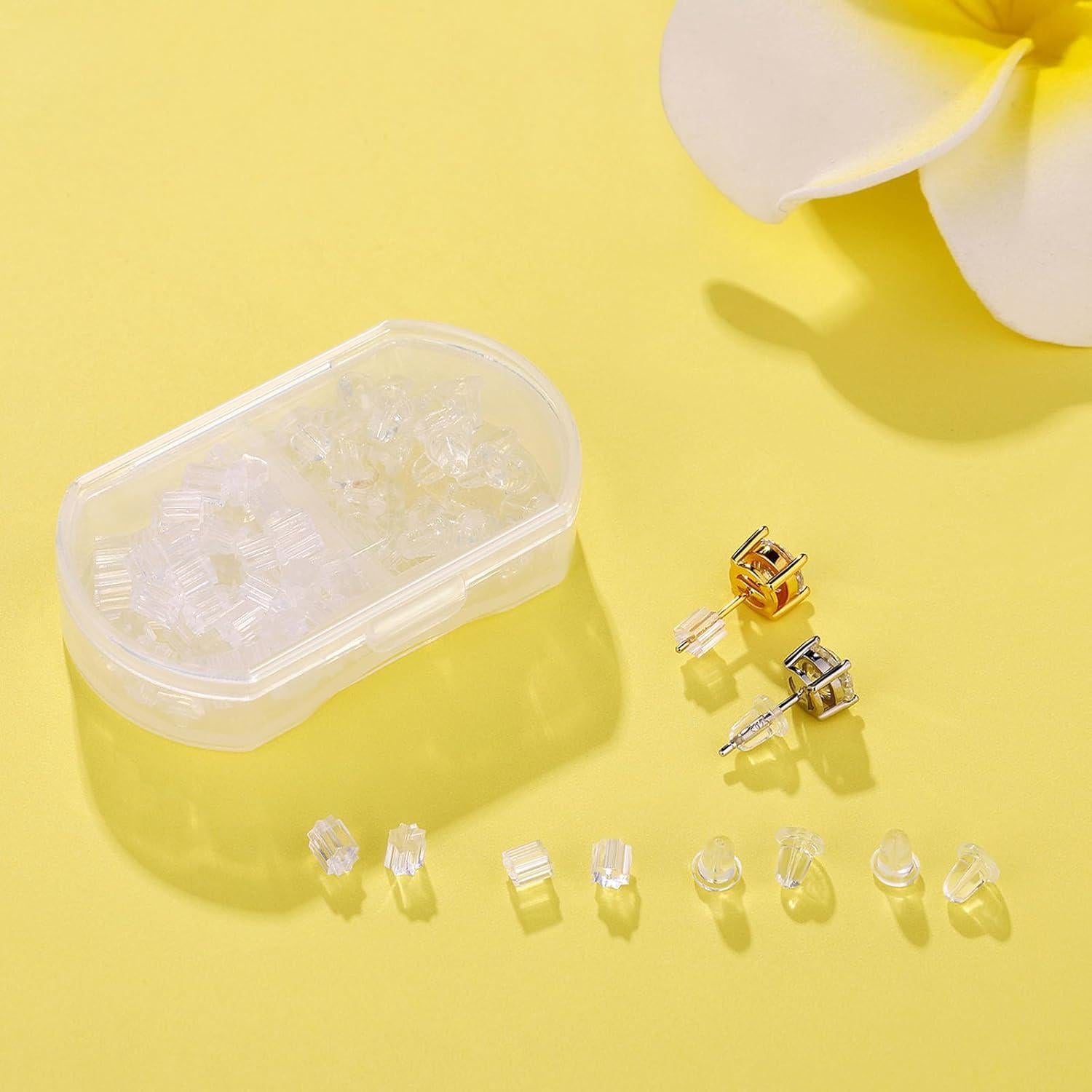 Respaldos de Aretes de Silicona Kerryjewl 100 Pcs Hipoalergénicos