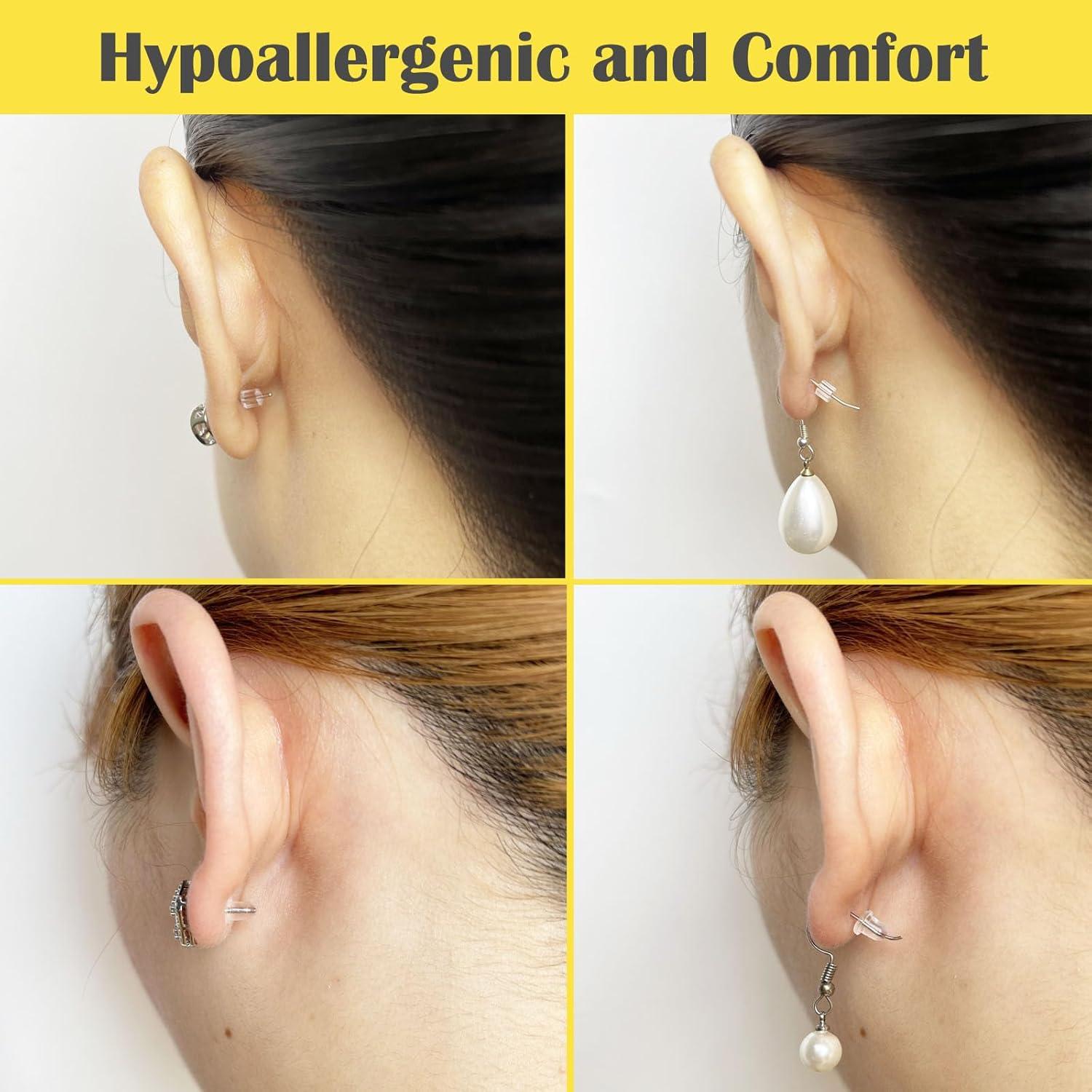 Respaldos de Aretes de Silicona Kerryjewl 100 Pcs Hipoalergénicos