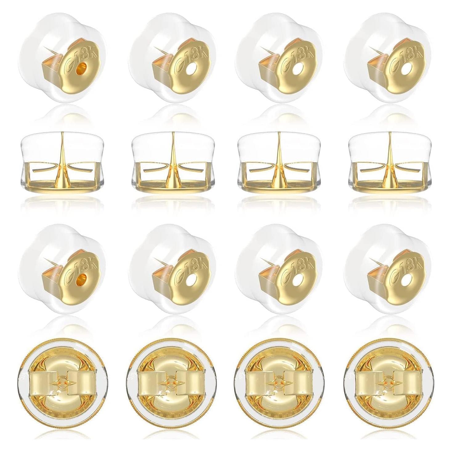 Resortes de Aretes de Oro 18K CANIPHA - 8 Pares Hipoalergénicos