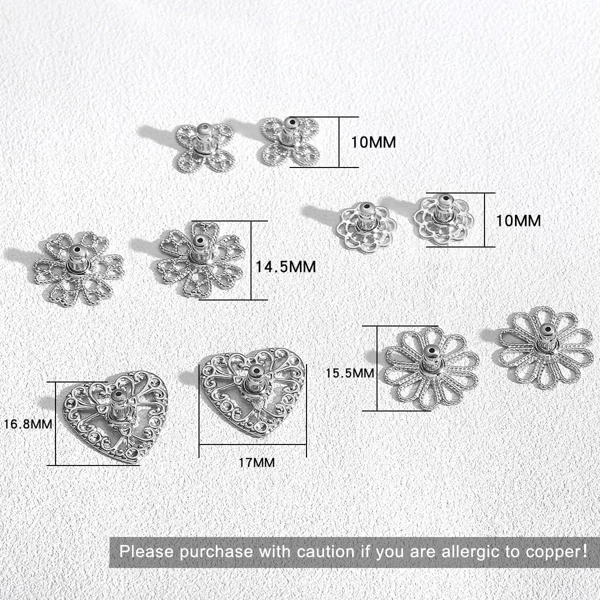 Soportes de Pendientes Alta Resistencia hooppoo - 5 Pares Plata
