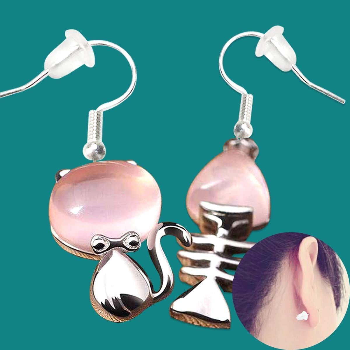 1000 Tapones de Silicona Transparentes Yuntop para Pendientes