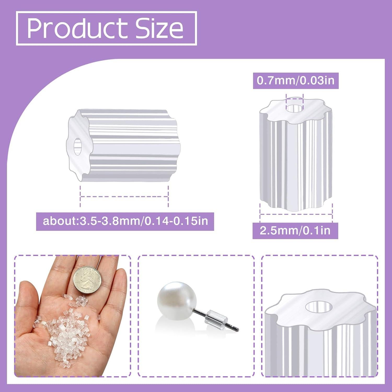 Tapones de Silicona Transparentes TOAOB 144 Piezas 2.5mm