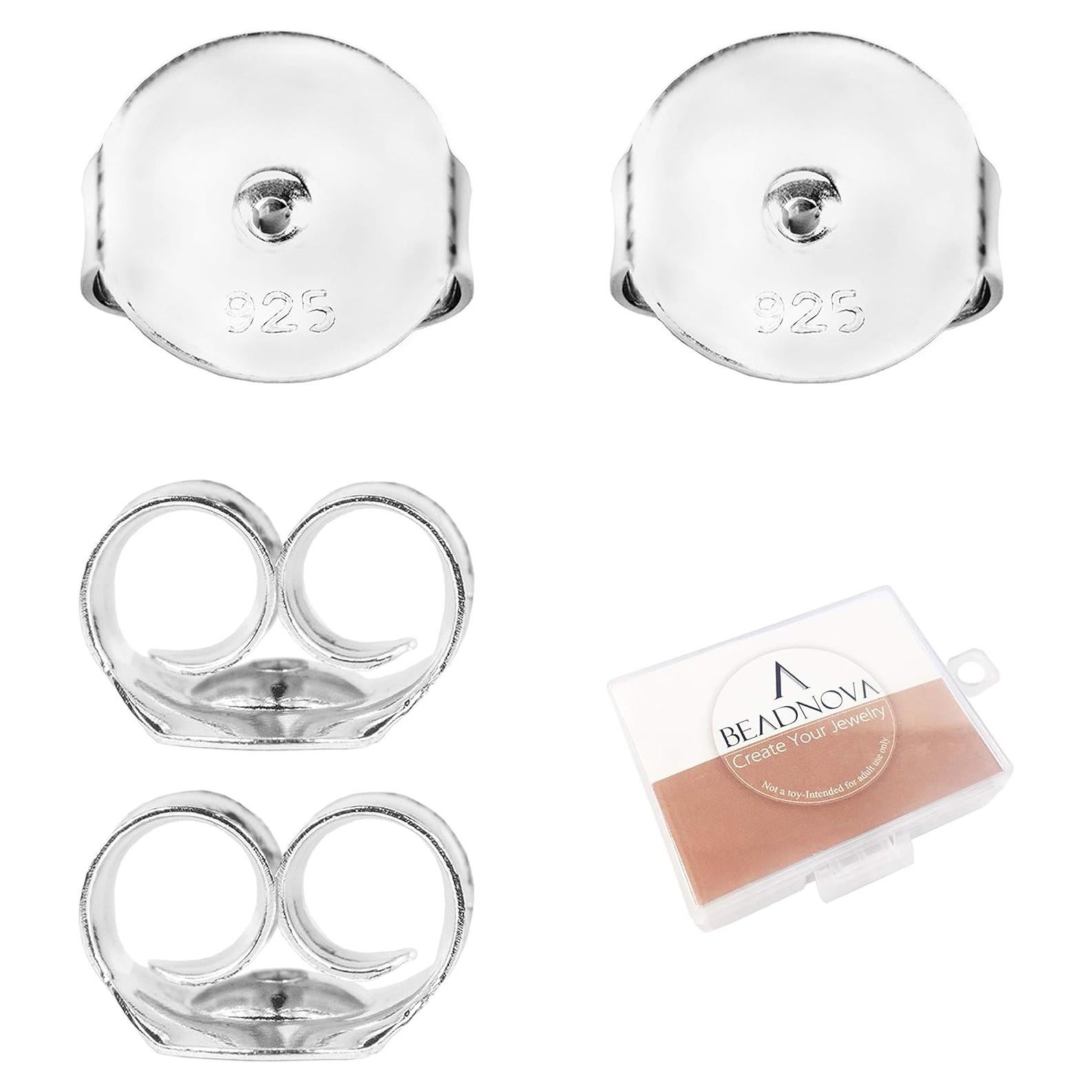 Respaldo de Aretes de Plata Esterlina 925 BEADNOVA - 4 Piezas