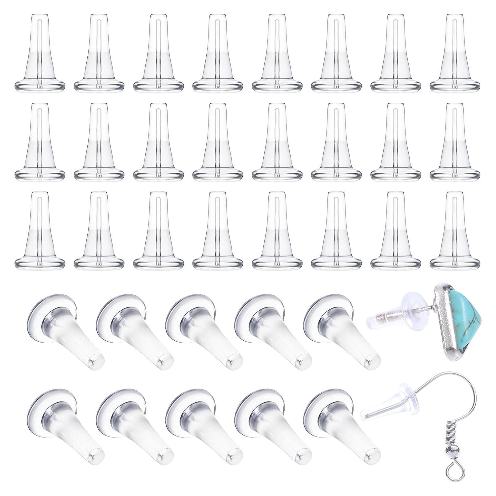 100 Tapones de Silicona Transparentes Simarro para Pendientes