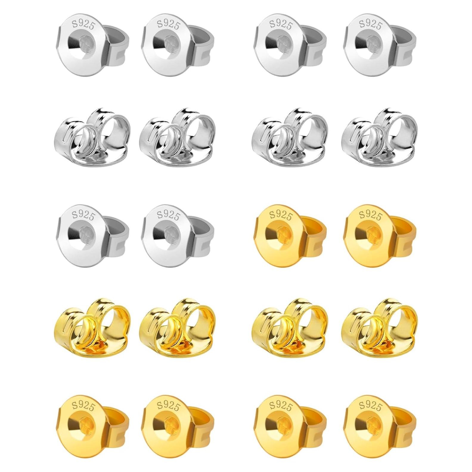 Respaldos de Pendientes Diulinep 20pcs Plata Esterlina Hipoalergénicos