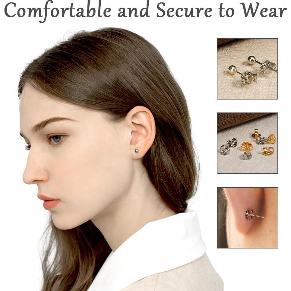 Respaldos de Pendientes Diulinep 20pcs Plata Esterlina Hipoalergénicos