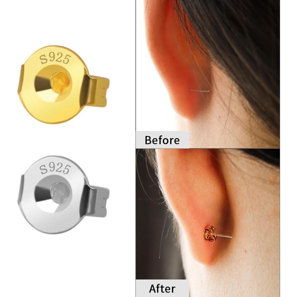 Respaldos de Pendientes Diulinep 20pcs Plata Esterlina Hipoalergénicos