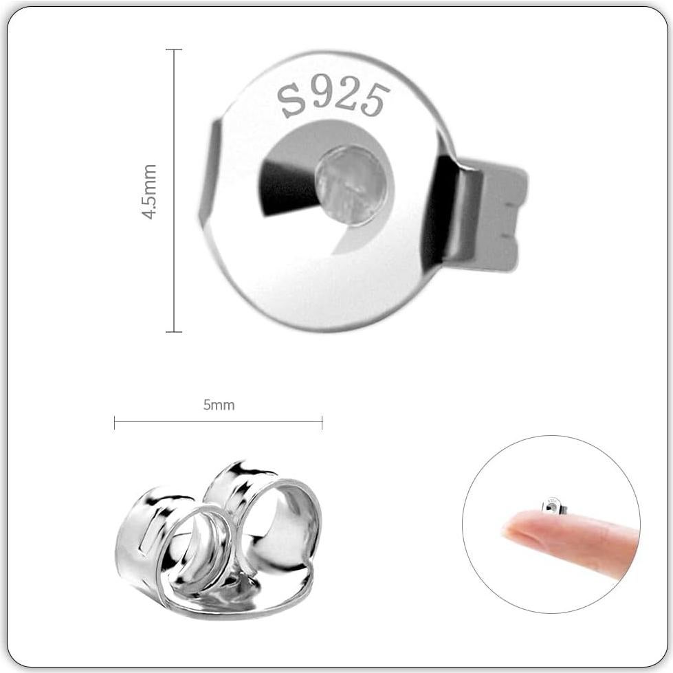 Respaldos de Pendientes Diulinep 20pcs Plata Esterlina Hipoalergénicos