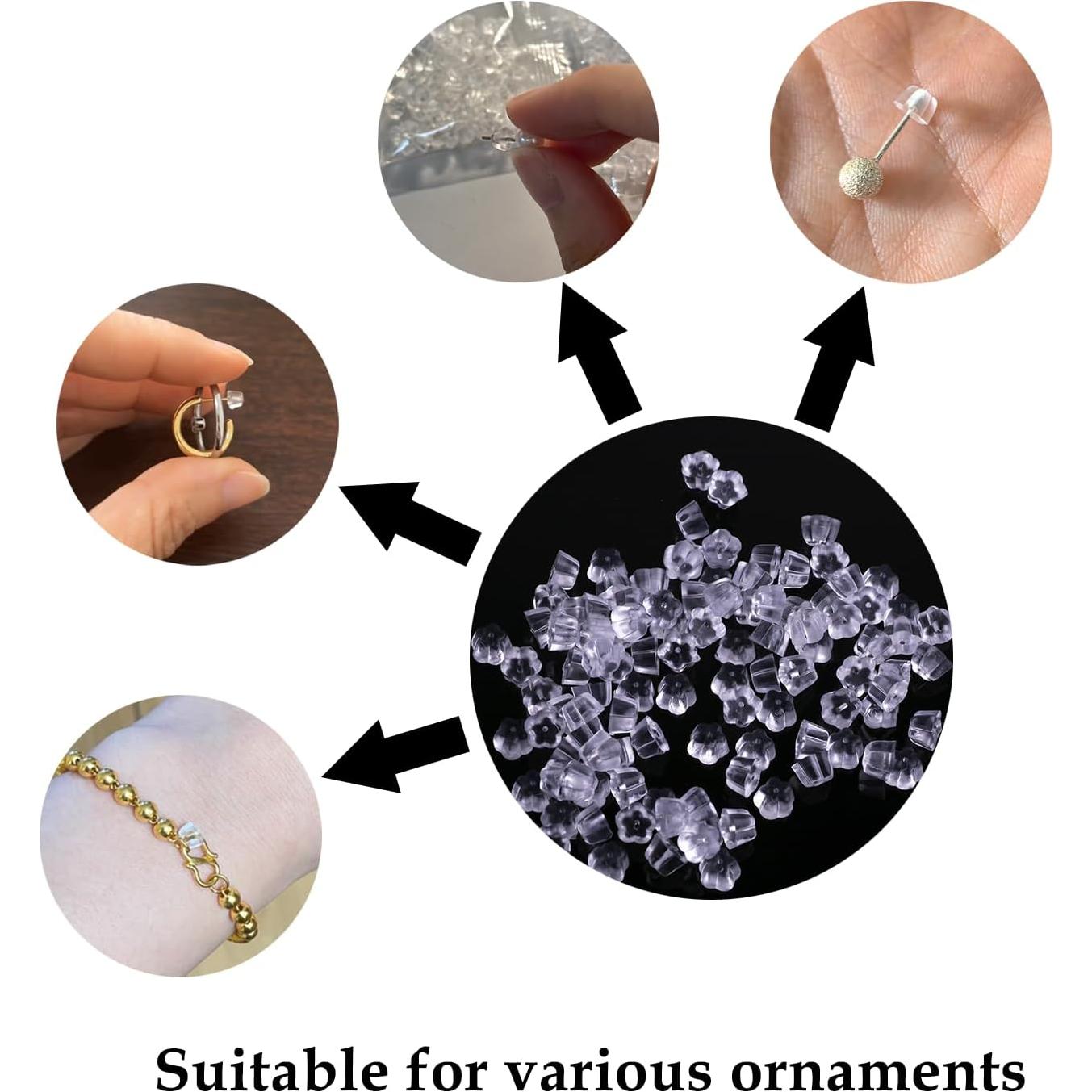 Respaldos de Aretes de Silicona Meniala - 200 Tapones Hipoalergénicos