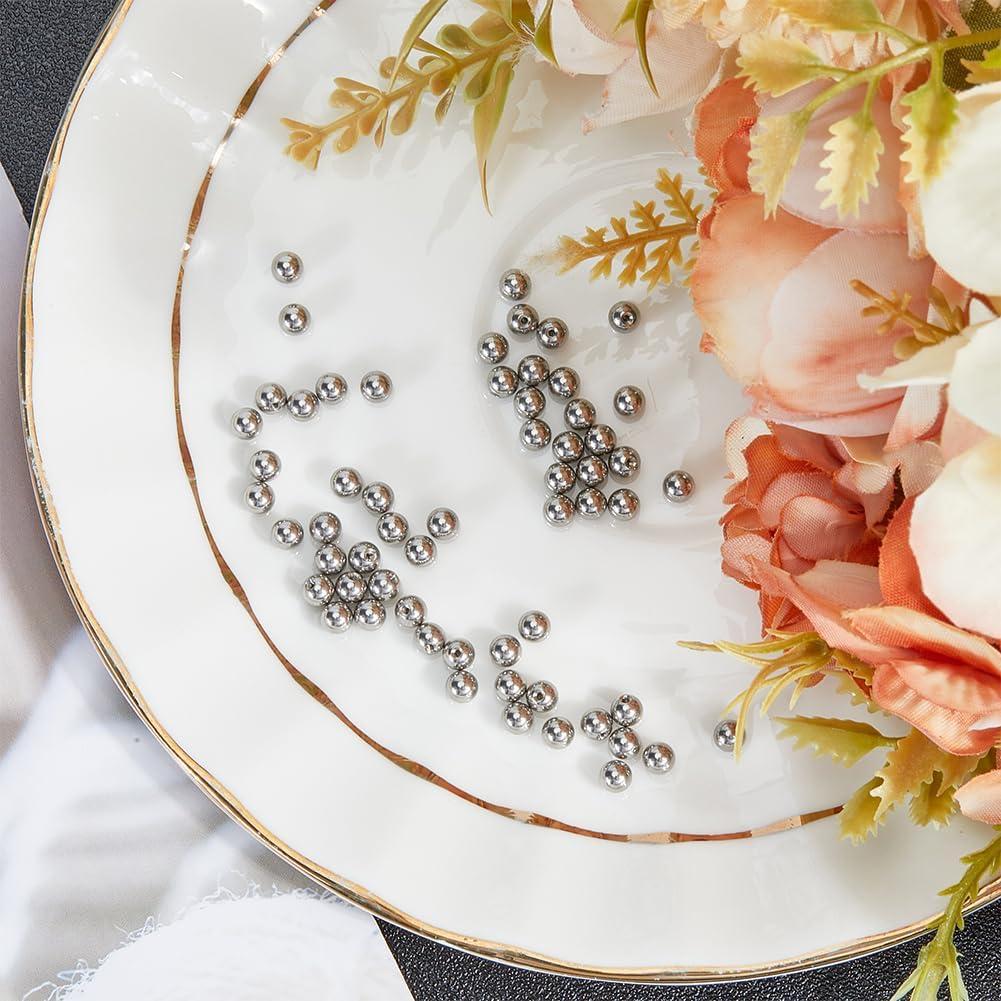 Beebeecraft 60Pcs Respaldos de Aretes Plateados 4mm Acero Inoxidable