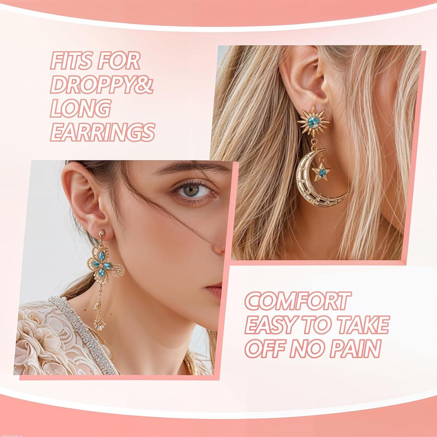 40 Soportes para Pendientes Caídos Lusofie Acrílico Silicona