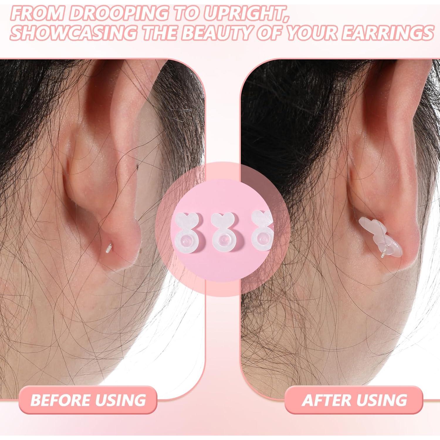 40 Soportes para Pendientes Caídos Lusofie Acrílico Silicona