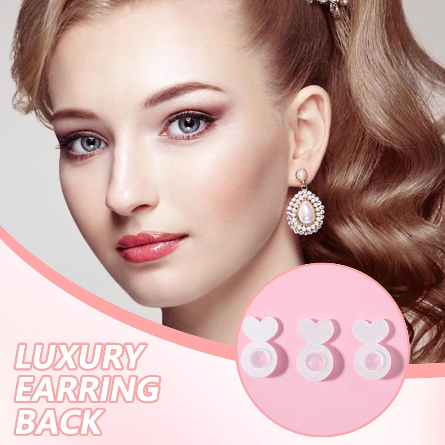 40 Soportes para Pendientes Caídos Lusofie Acrílico Silicona