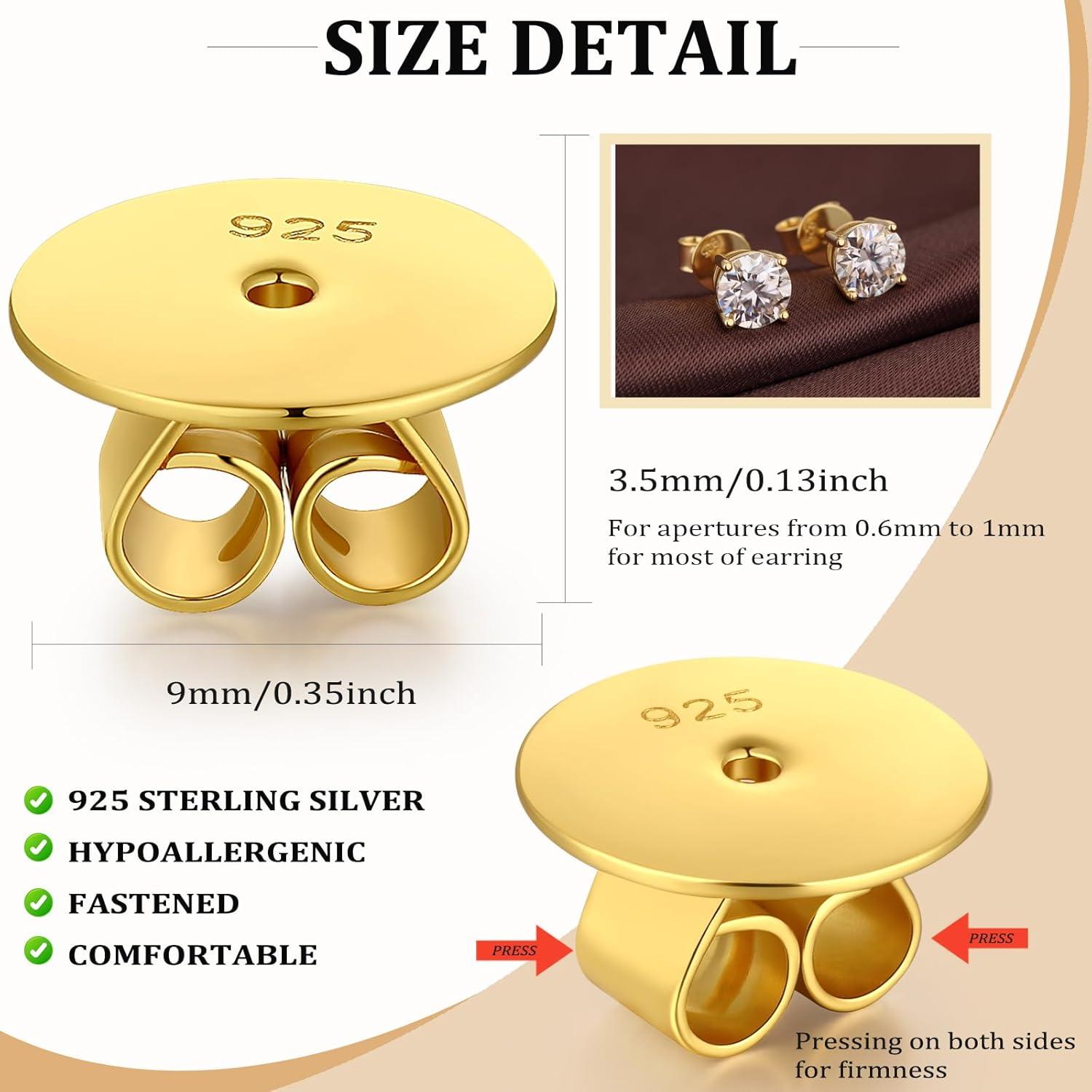 Resortes para Pendientes S925 Jiahanzb Hipoalergénicos 2 Pares