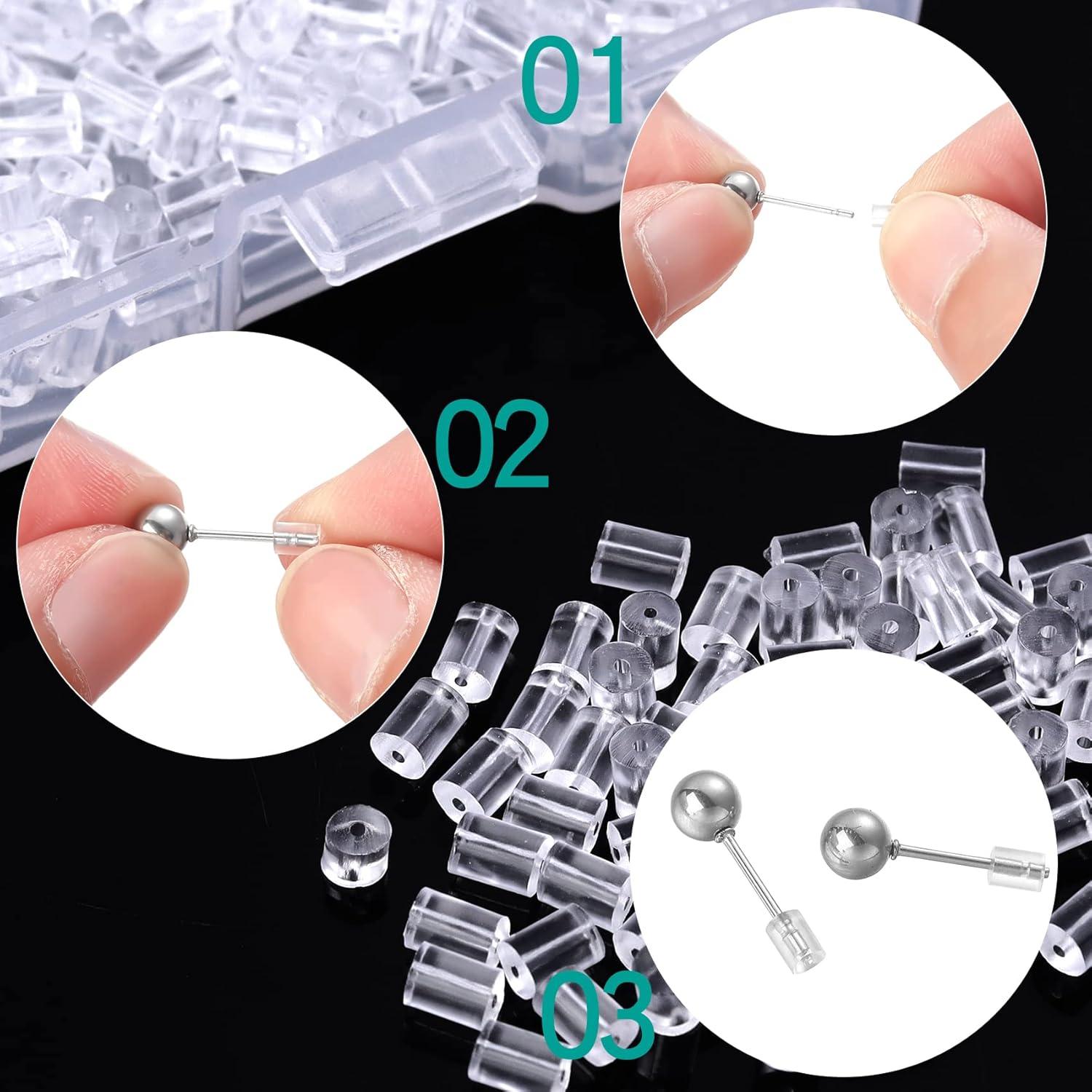 Respaldo de Aretes de Silicona Forise 500 Pcs Hipoalergénico