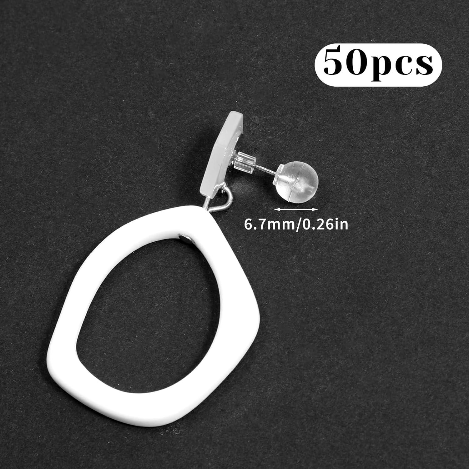 50 Tapones de Goma Transparentes TPE para Pendientes