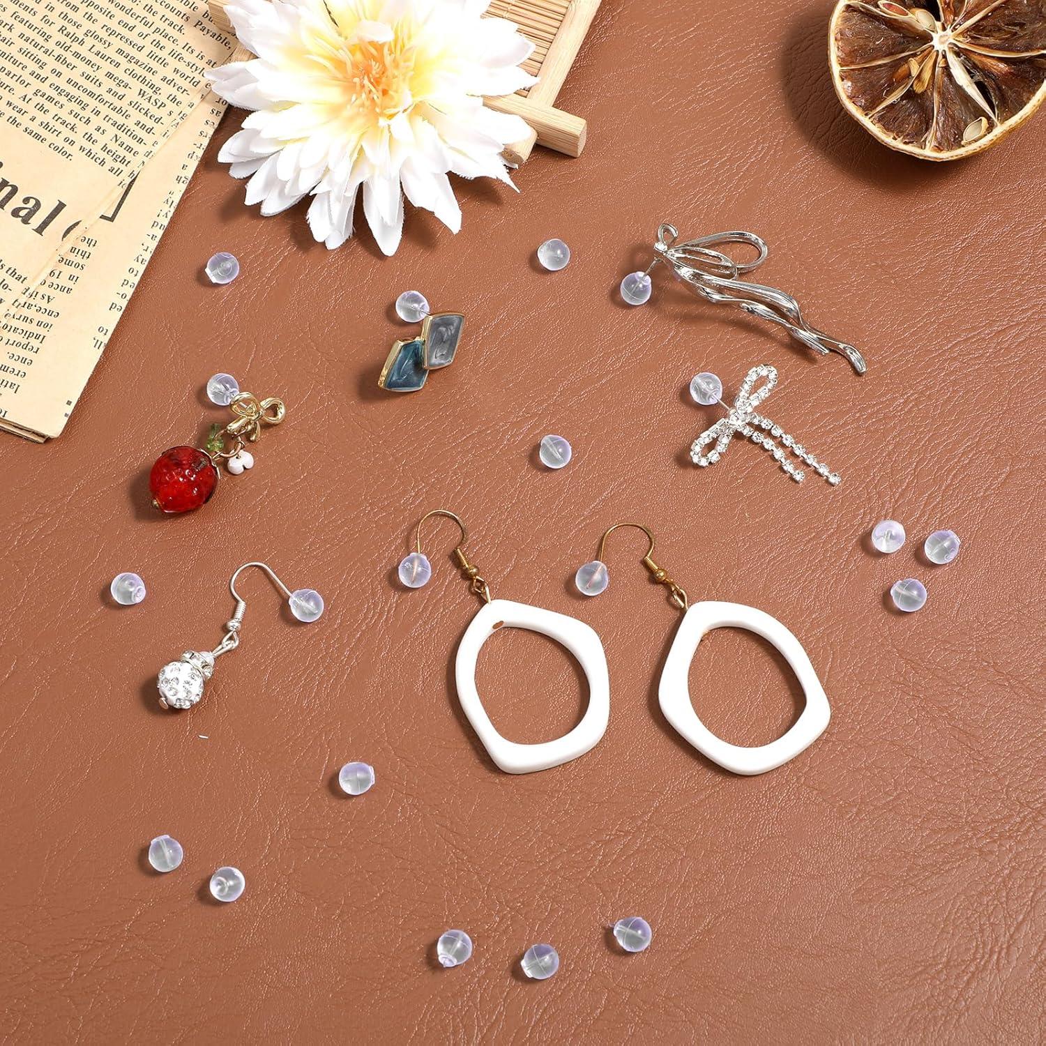 50 Tapones de Goma Transparentes TPE para Pendientes