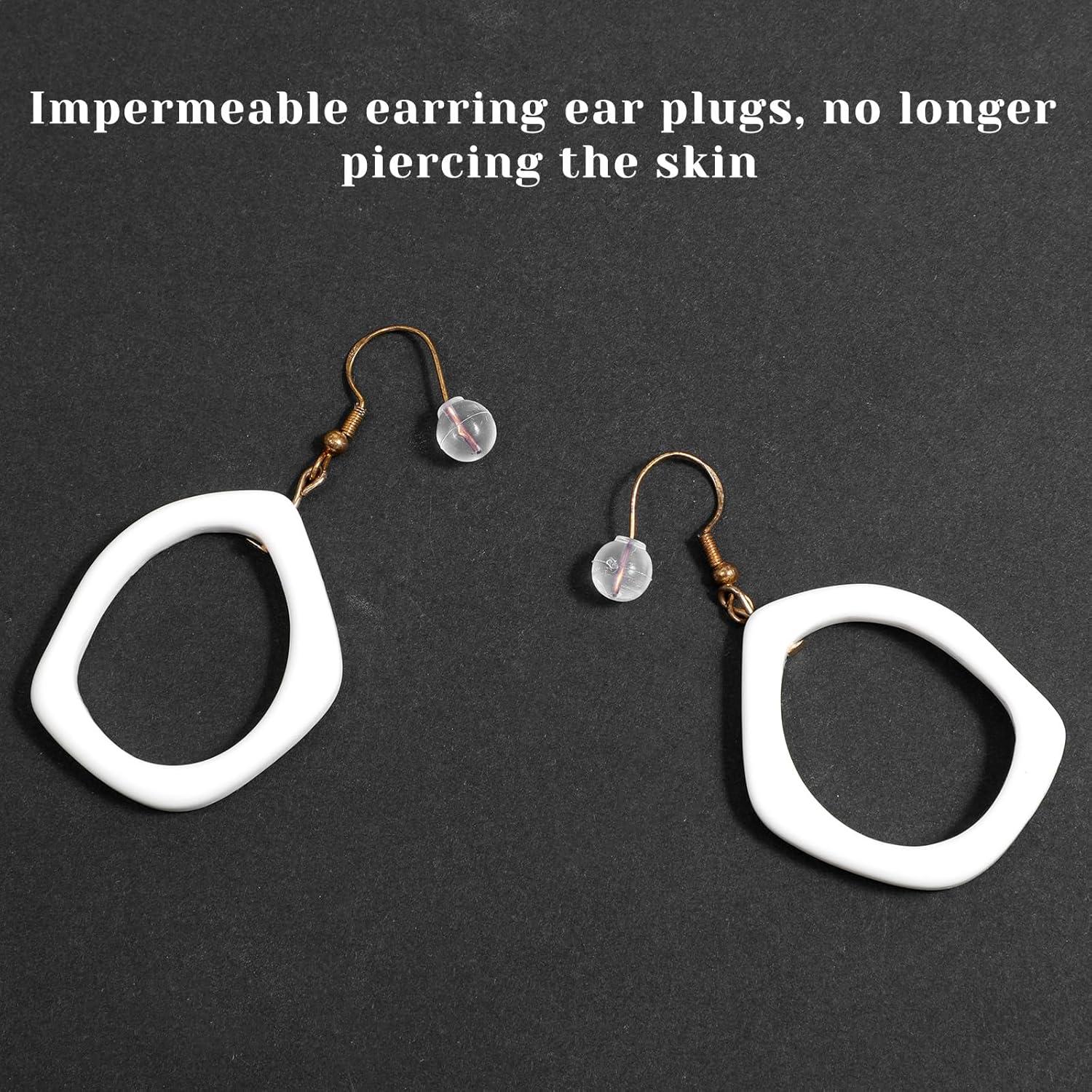 50 Tapones de Goma Transparentes TPE para Pendientes