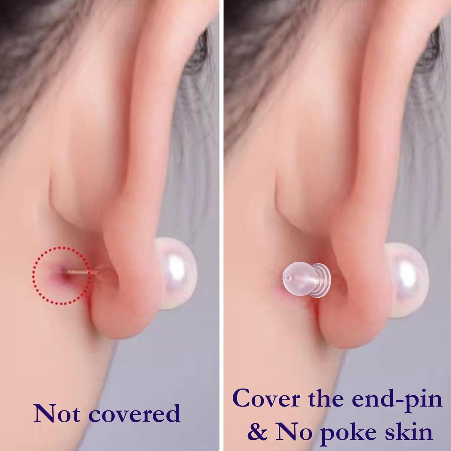 Respaldos de Aretes Suaves Melimarry 50 Piezas TPE Médico