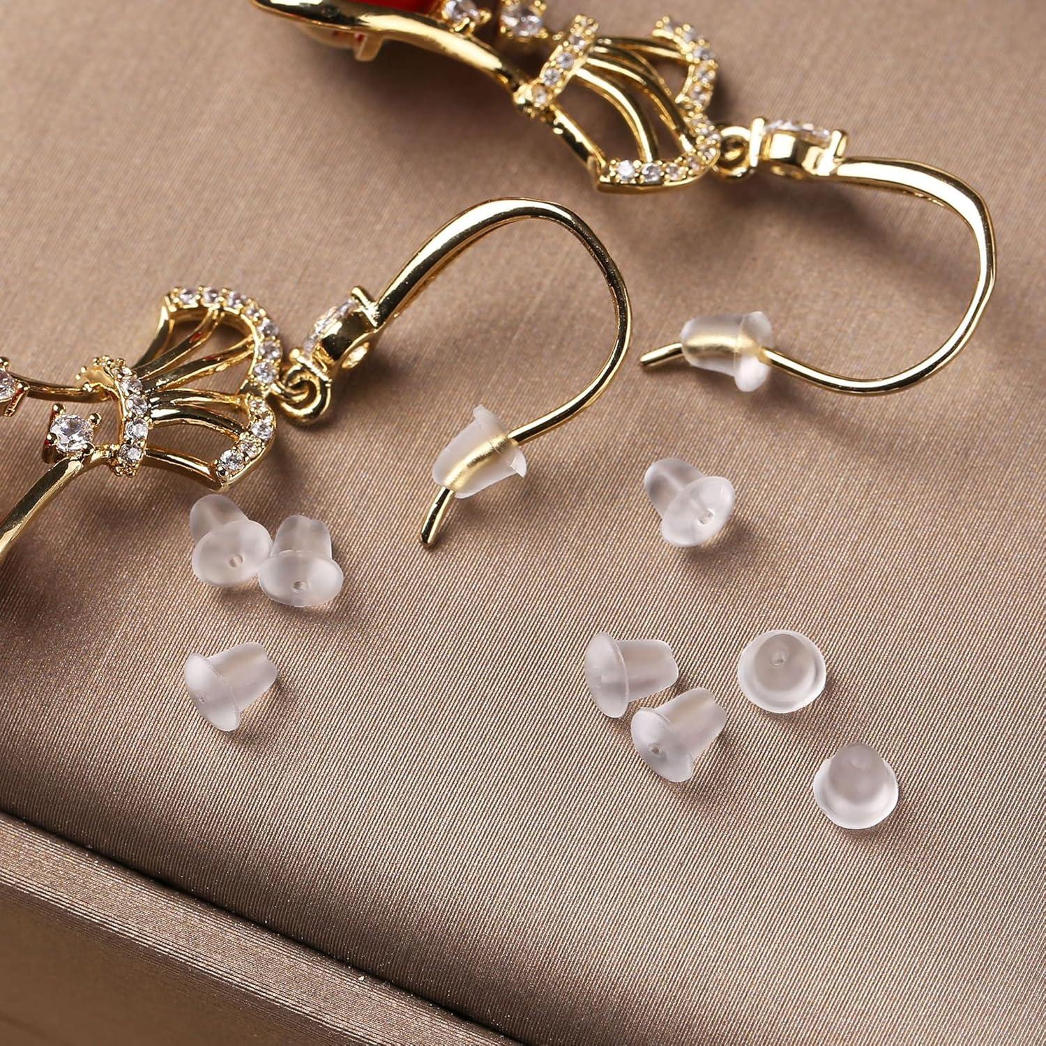 Cojinetes de Aretes de Silicona Meniala, 200 Piezas Transparentes
