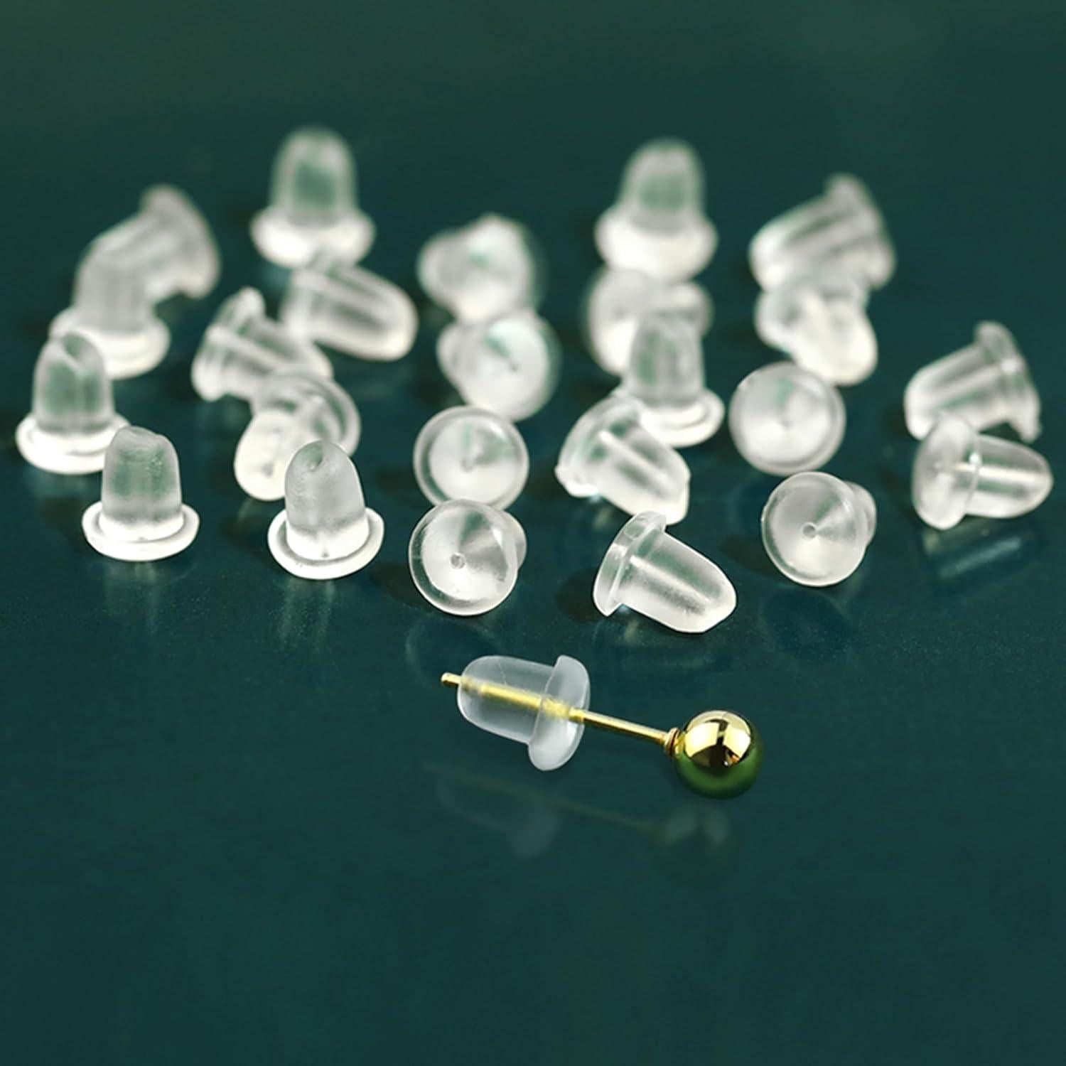 Cojinetes de Aretes de Silicona Meniala, 200 Piezas Transparentes
