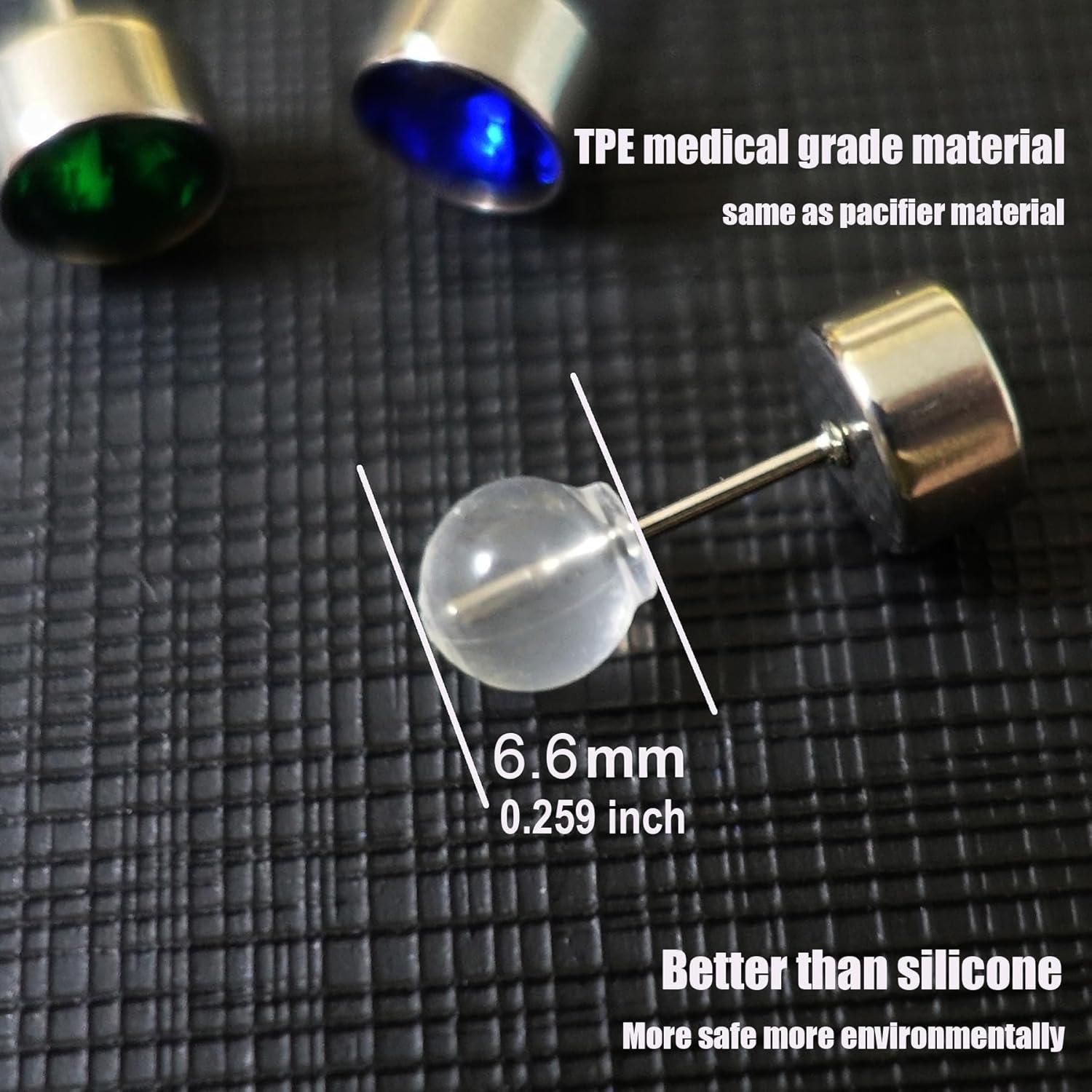 92 Respaldo de Aretes Impermeable TPE Grado Médico Negro