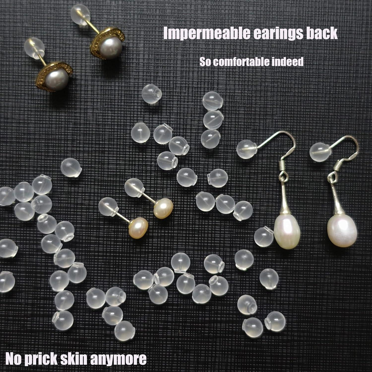 92 Respaldo de Aretes Impermeable TPE Grado Médico Negro