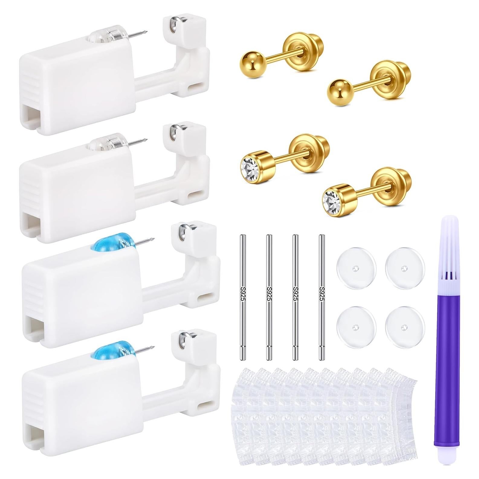 Kit de Perforación de Orejas AVYRING - 2 Pares, Acero Quirúrgico