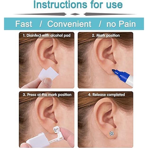 Kit de Perforación de Orejas AVYRING - 2 Pares, Acero Quirúrgico