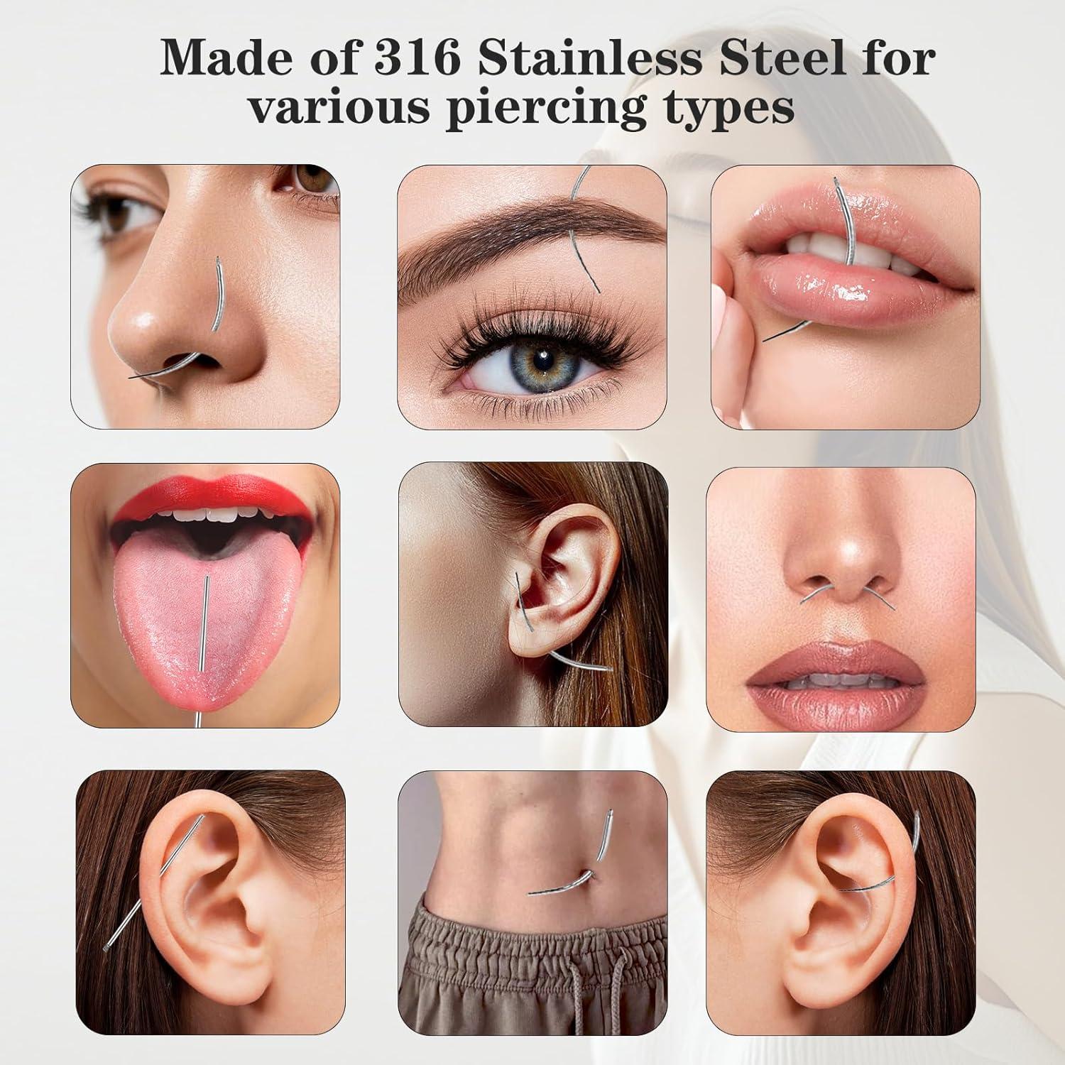 Juego de Herramientas de Piercing 12 PCS Acero Inoxidable