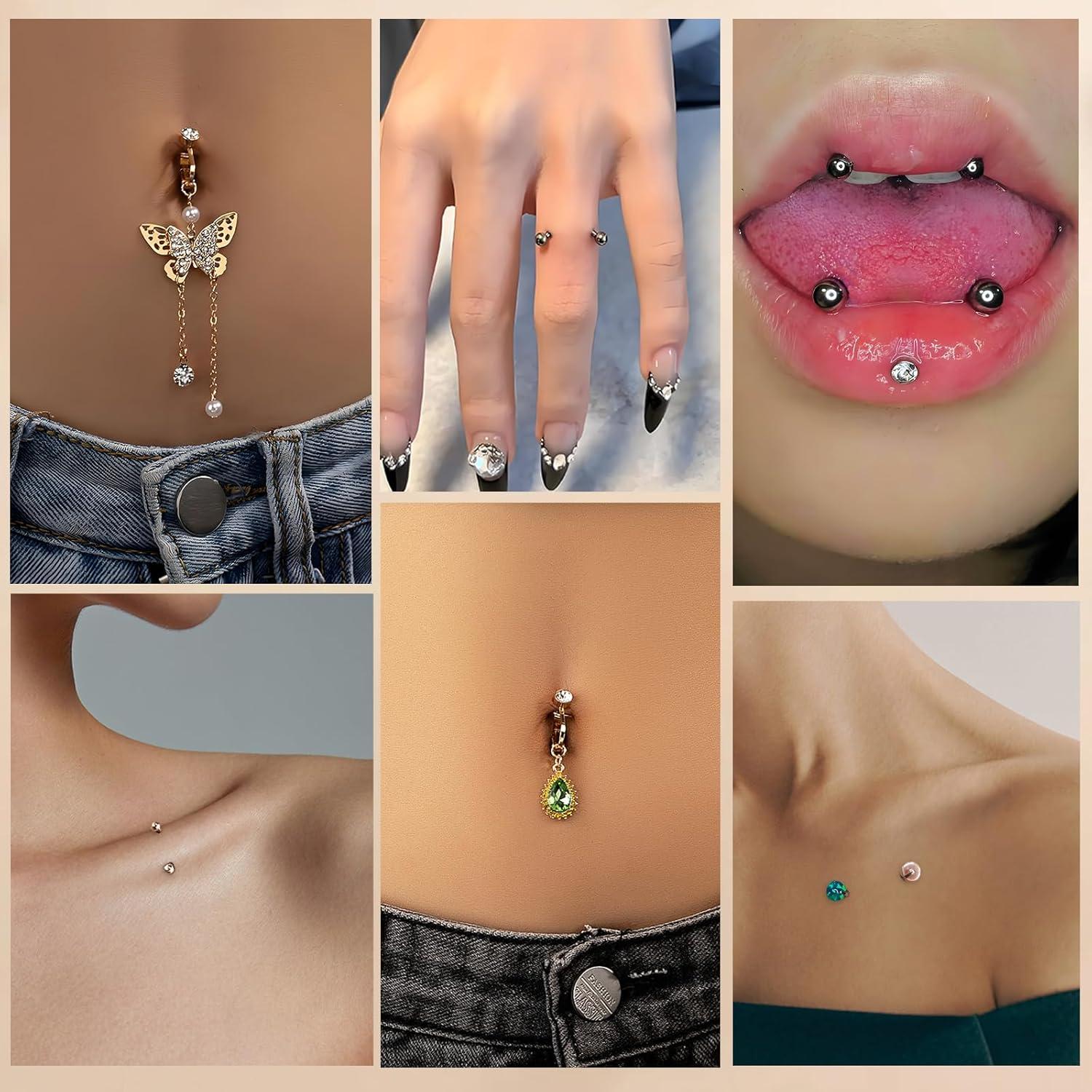 Juego de Herramientas de Piercing 12 PCS Acero Inoxidable