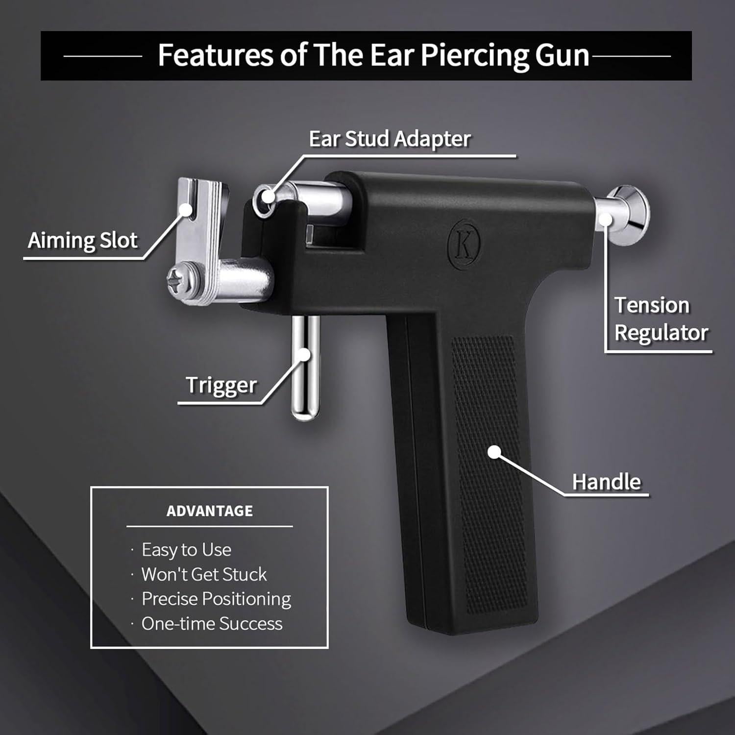 Kit de Perforación de Orejas Novopiercing con 18 Aretes