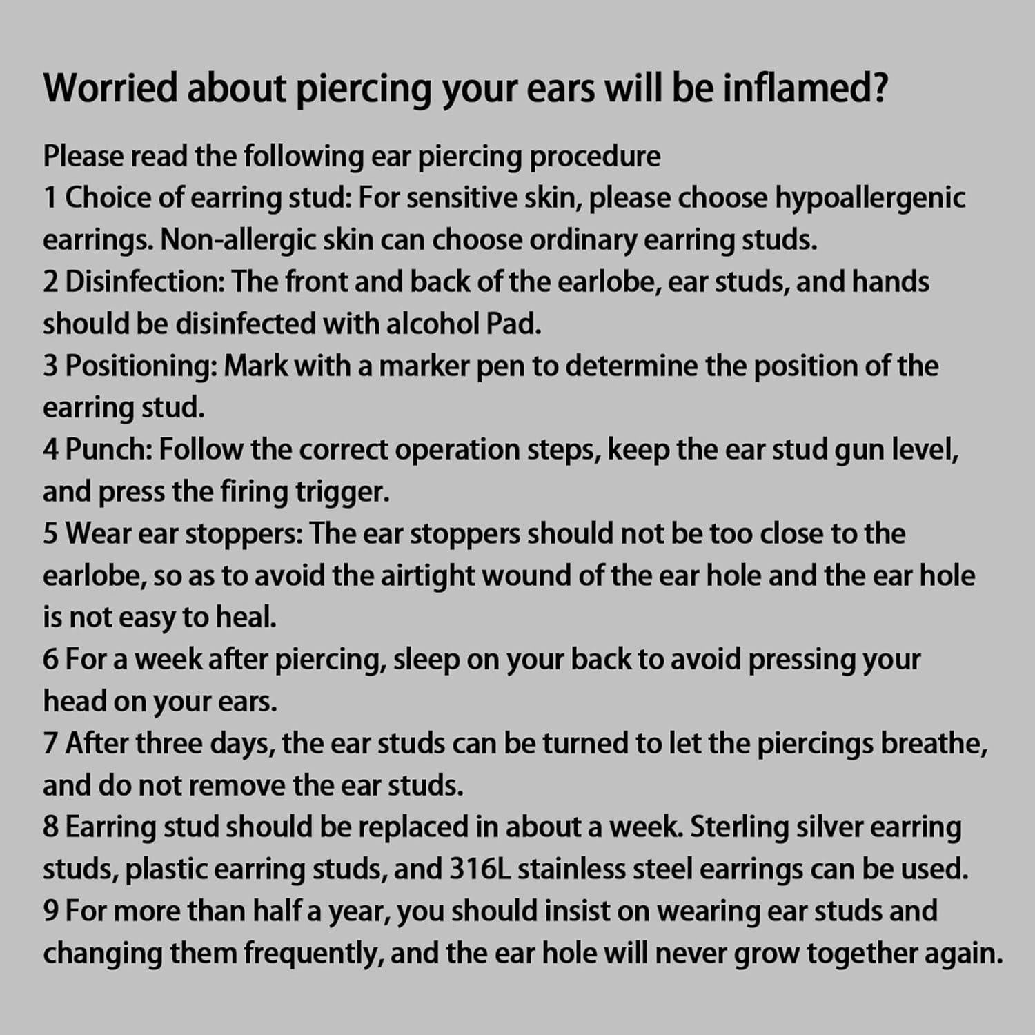 Kit de Perforación de Orejas Novopiercing con 18 Aretes