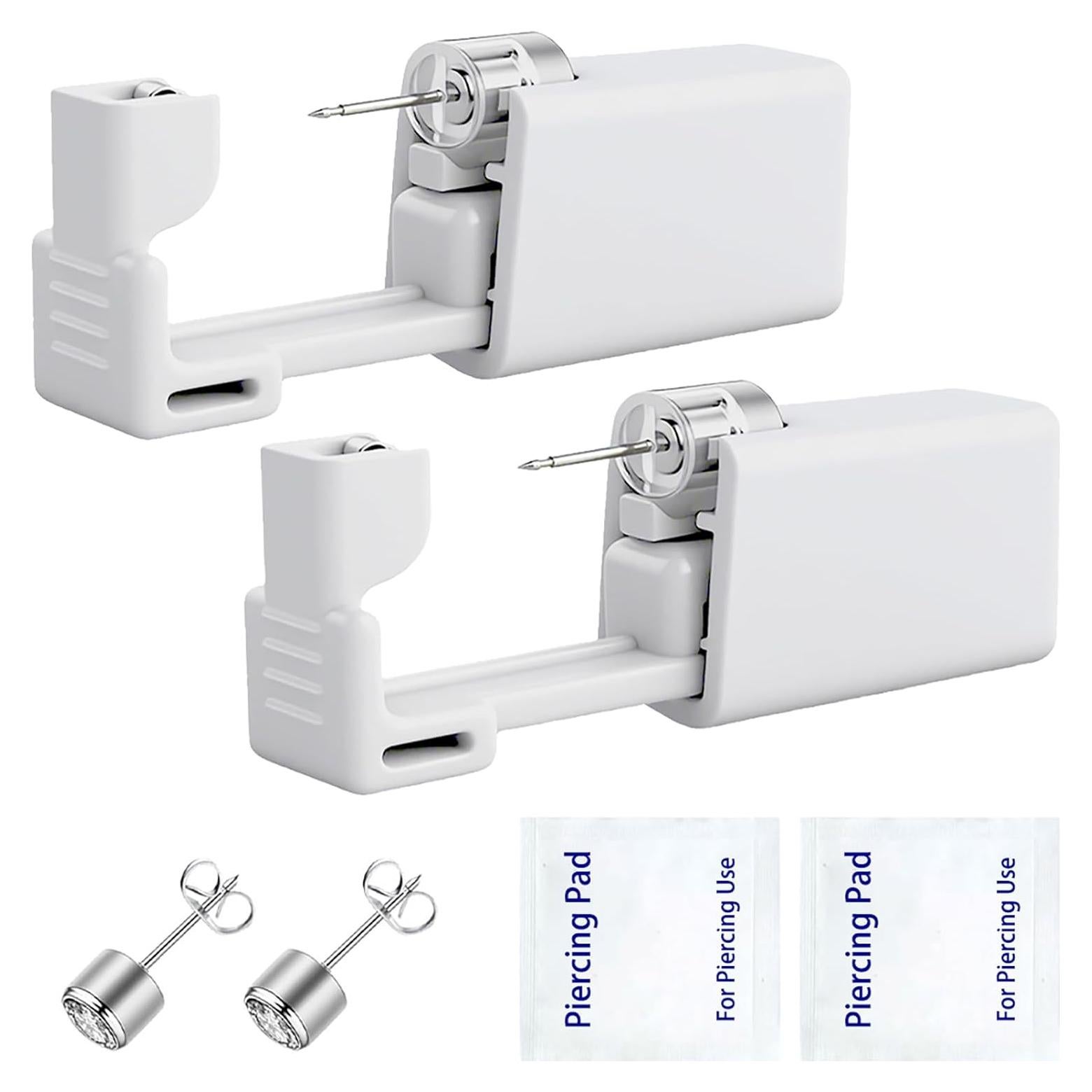 Kit de perforación de orejas SLVIEKAE con aretes CZ 4mm