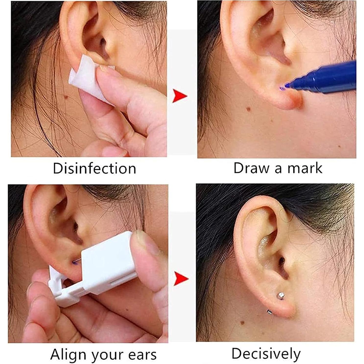 Kit de Perforación de Orejas Rpanle 4 Piezas Desechable