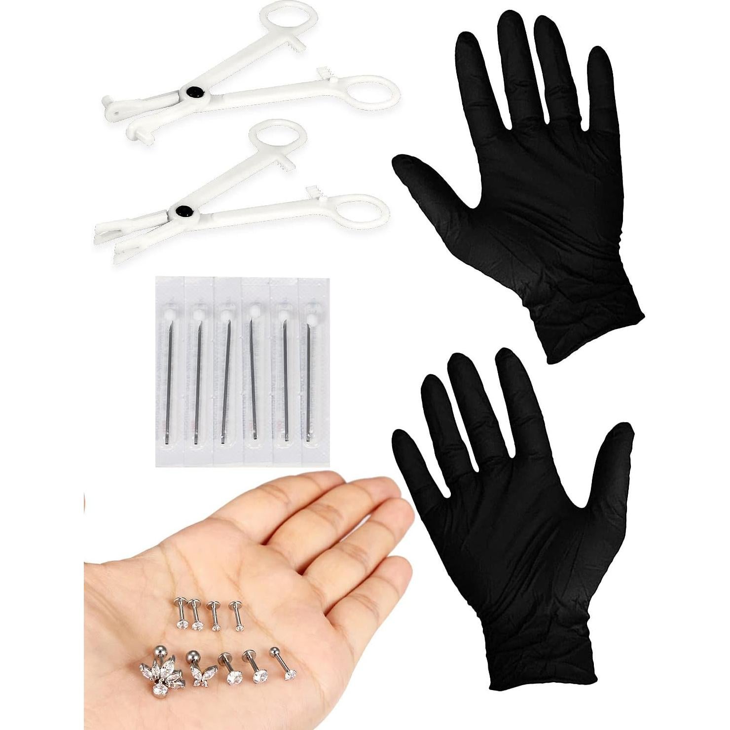 Kit de Perforación de Orejas Vsnnsns Acero Quirúrgico 16G