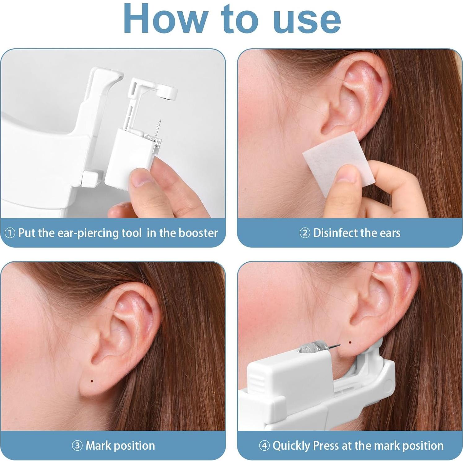 Pistola de Perforación de Orejas Reutilizable con Studs - Kit Profesional