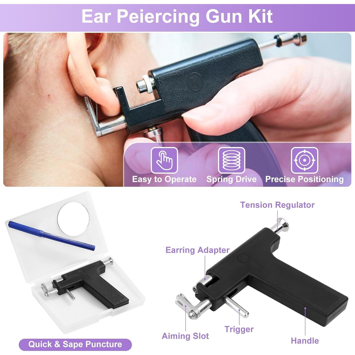 Kit de Perforación de Oídos Dexpinzo con 72 Pendientes