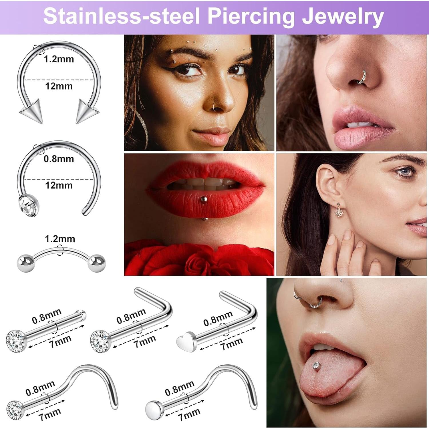 Kit de Perforación de Oídos Dexpinzo con 72 Pendientes