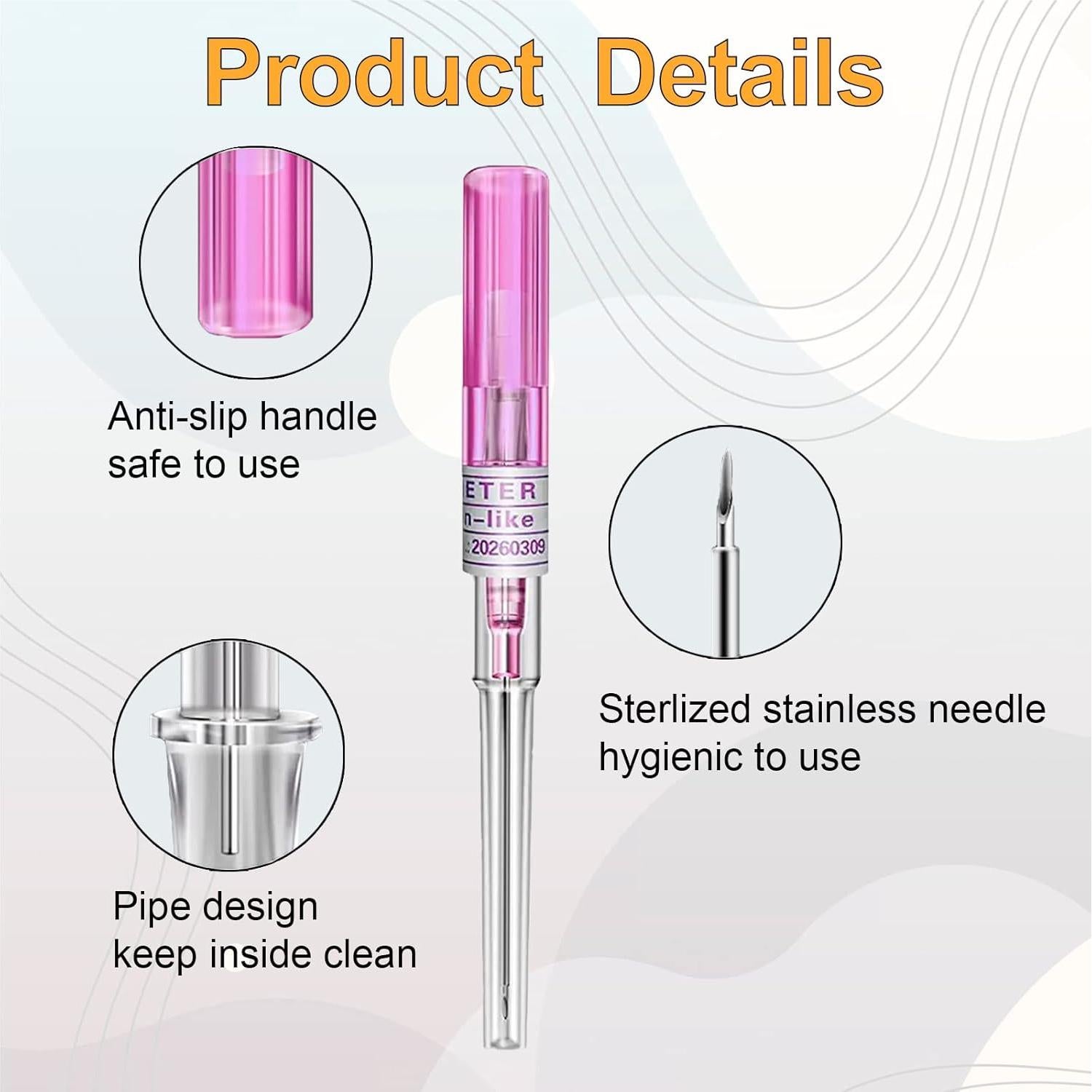 Agujas de Perforación de Catéter Desechables 20G - 10 Piezas